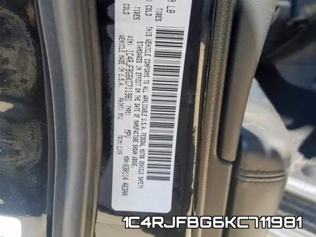 1C4RJFBG6KC711981 фото 2