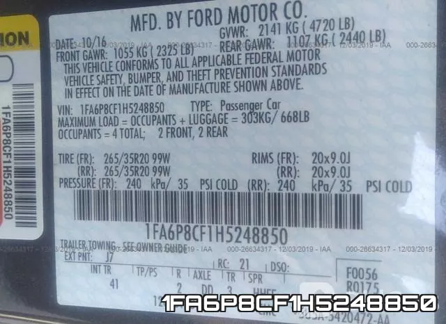 1FA6P8CF1H5248850 фото 10