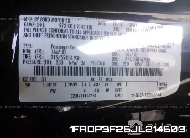 1FADP3F26JL214603 фото 9