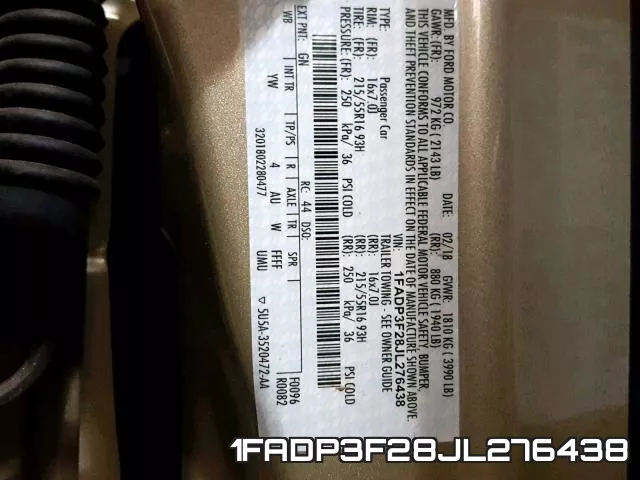 1FADP3F28JL276438 фото 2