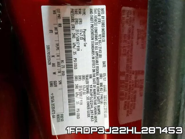 1FADP3J22HL287453 фото 2