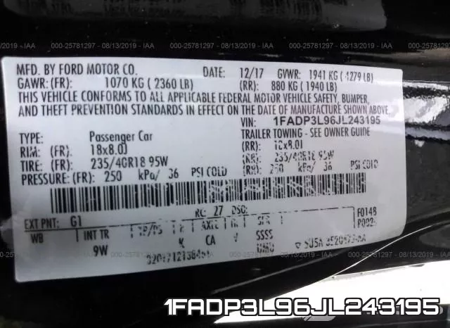 1FADP3L96JL243195 фото 10