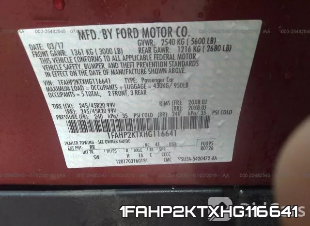 1FAHP2KTXHG116641 фото 10
