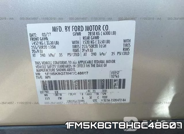 1FM5K8GT8HGC48607 фото 8