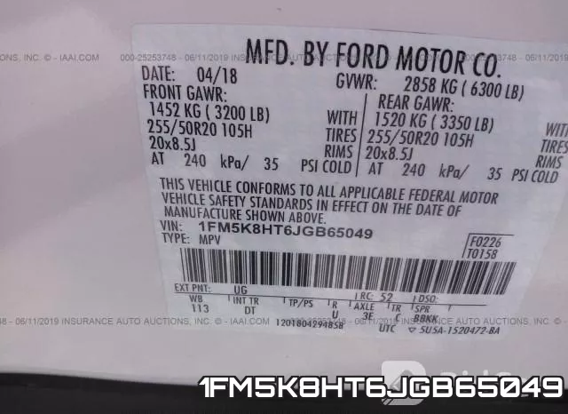 1FM5K8HT6JGB65049 фото 9