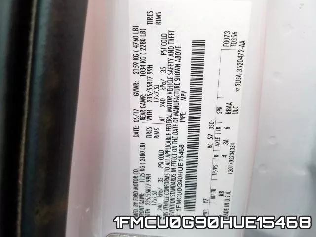 1FMCU0G90HUE15468 фото 2