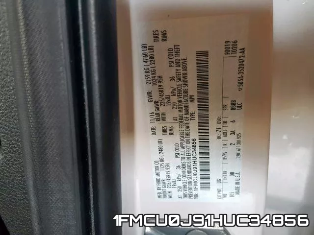 1FMCU0J91HUC34856 фото 2