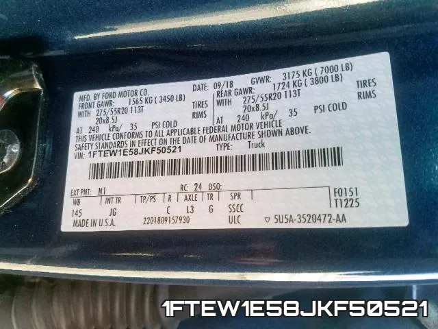 1FTEW1E58JKF50521 фото 2