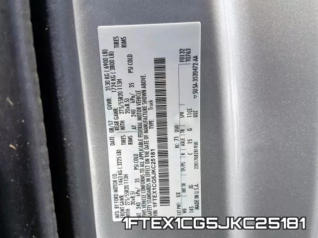 1FTEX1CG5JKC25181 фото 2