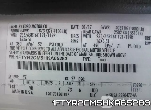 1FTYR2CM5HKA65283 фото 9