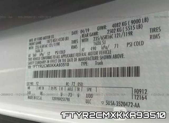 1FTYR2CMXKKA93510 фото 10