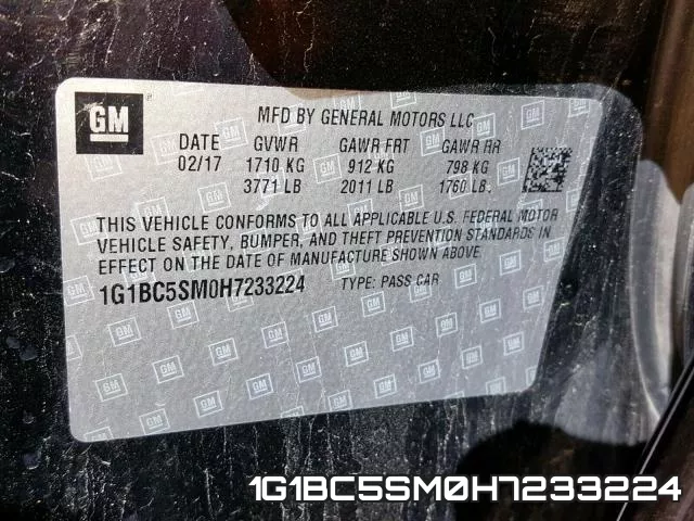 1G1BC5SM0H7233224 фото 2