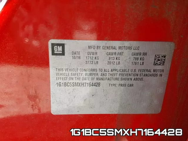 1G1BC5SMXH7164428 фото 2