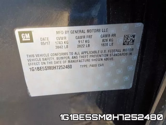 1G1BE5SM0H7252480 фото 2