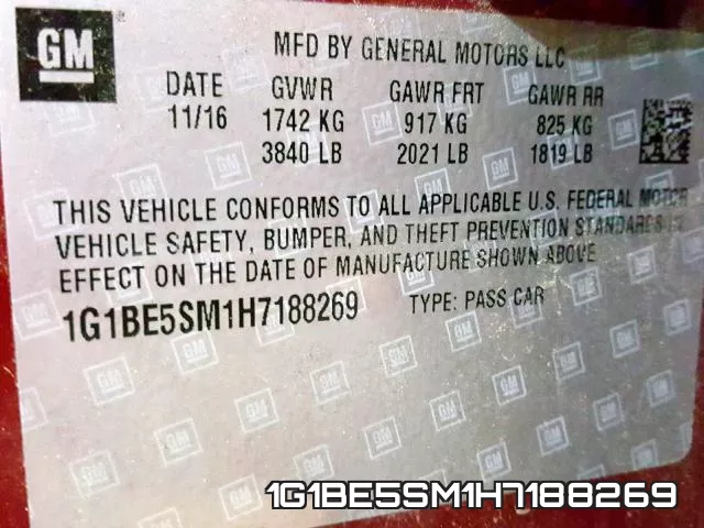 1G1BE5SM1H7188269 фото 2