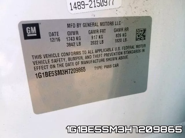 1G1BE5SM3H7209865 фото 2