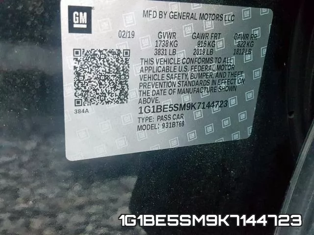1G1BE5SM9K7144723 фото 2
