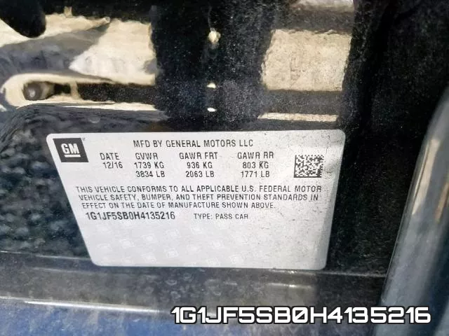 1G1JF5SB0H4135216 фото 2