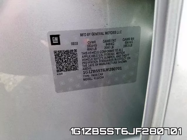 1G1ZB5ST6JF280701 фото 2