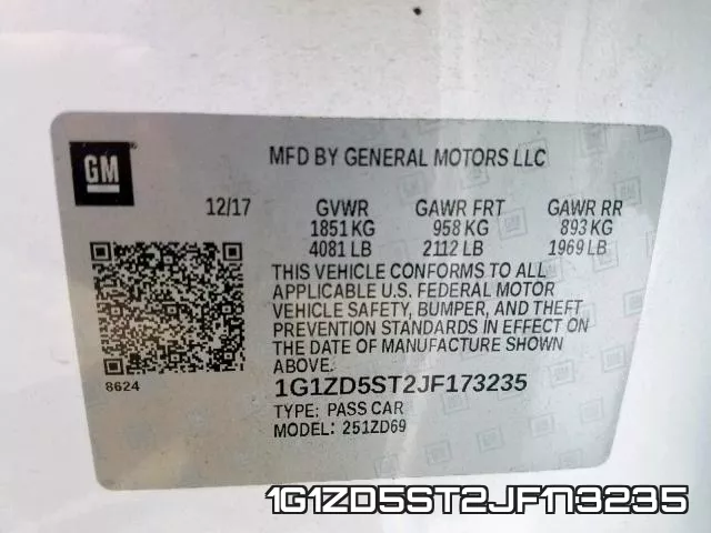 1G1ZD5ST2JF173235 фото 2