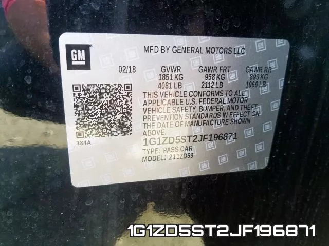 1G1ZD5ST2JF196871 фото 2