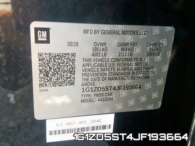 1G1ZD5ST4JF193664 фото 2