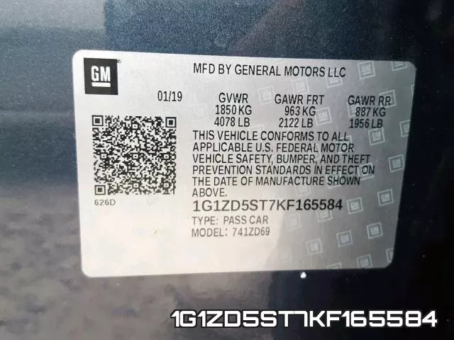 1G1ZD5ST7KF165584 фото 2
