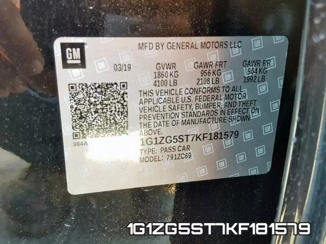 1G1ZG5ST7KF181579 фото 2