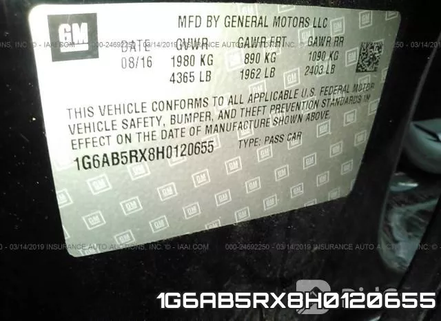 1G6AB5RX8H0120655 фото 10