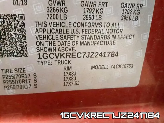1GCVKREC7JZ241784 фото 2