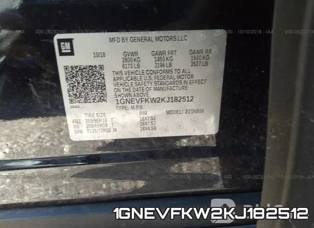 1GNEVFKW2KJ182512 фото 10