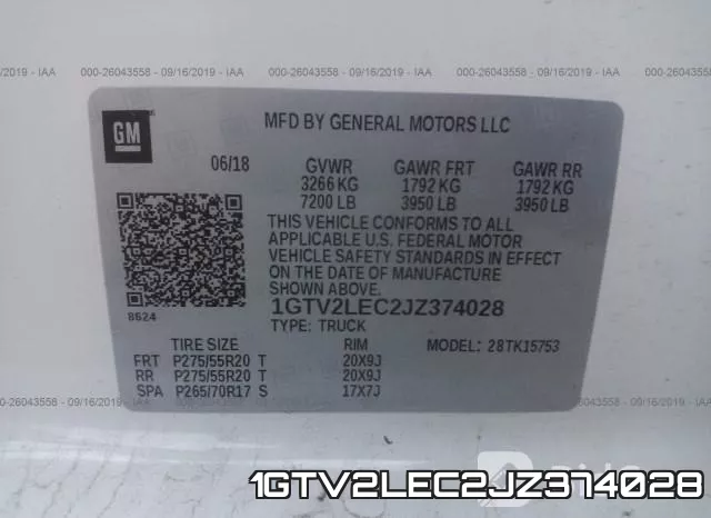 1GTV2LEC2JZ374028 фото 10