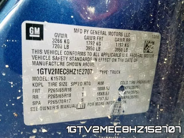 1GTV2MEC8HZ152707 фото 2