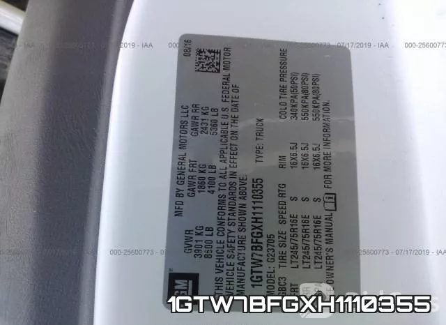1GTW7BFGXH1110355 фото 10