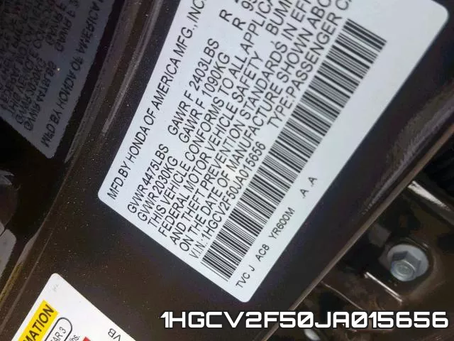 1HGCV2F50JA015656 фото 2
