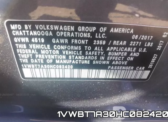 1VWBT7A30HC082420 фото 10