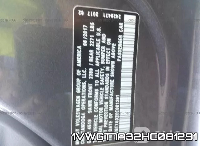 1VWGT7A32HC081291 фото 10