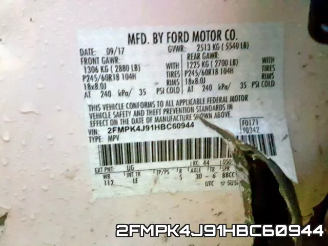 2FMPK4J91HBC60944 фото 2