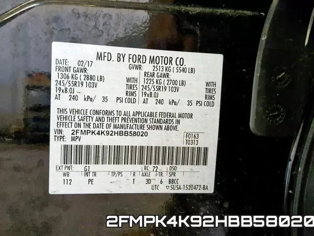 2FMPK4K92HBB58020 фото 2