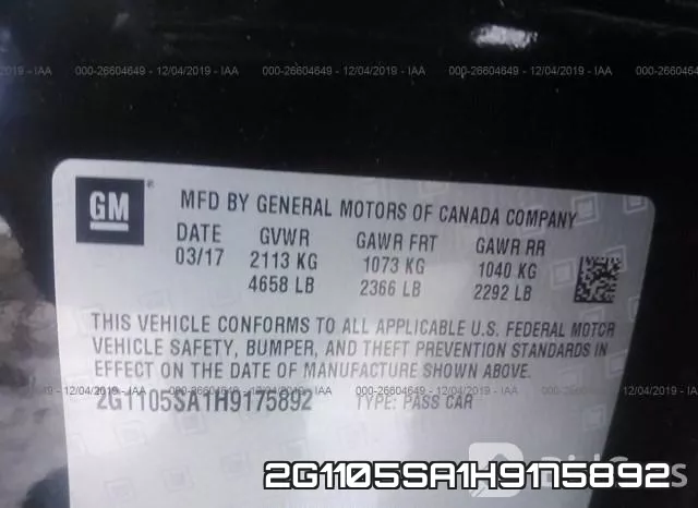 2G1105SA1H9175892 фото 9