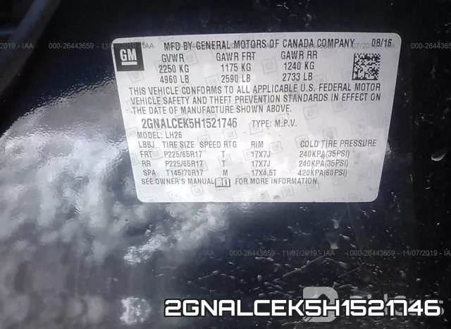 2GNALCEK5H1521746 фото 10