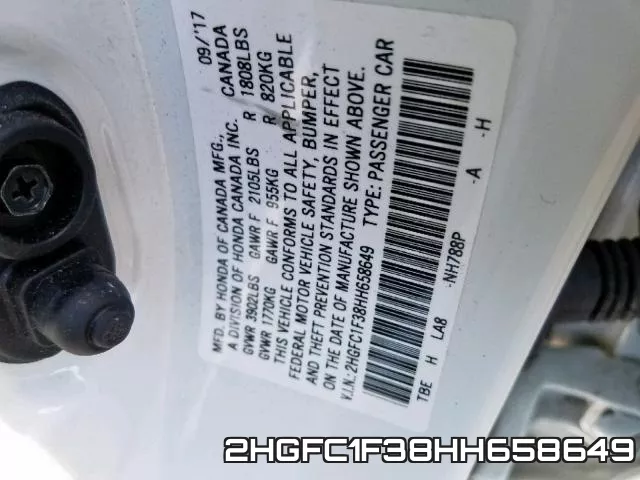 2HGFC1F38HH658649 фото 2