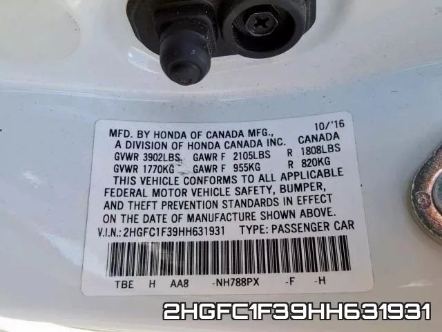 2HGFC1F39HH631931 фото 2