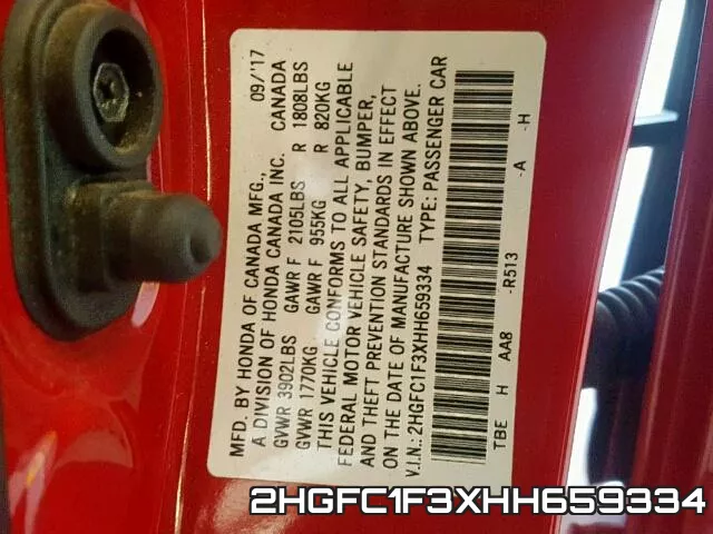 2HGFC1F3XHH659334 фото 2