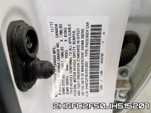2HGFC2F50JH515207 фото 2