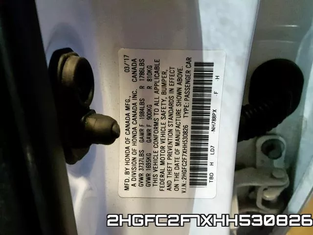 2HGFC2F7XHH530826 фото 2