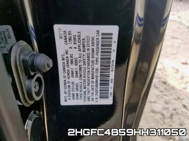 2HGFC4B59HH311050 фото 2