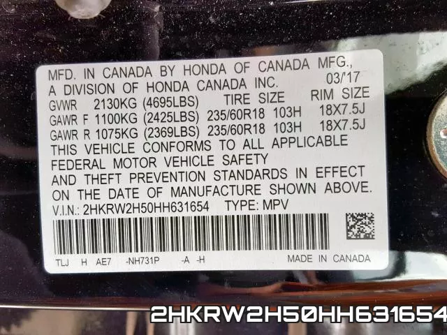 2HKRW2H50HH631654 фото 2