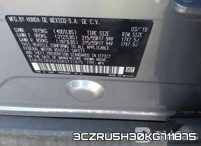 3CZRU5H30KG711875 фото 9