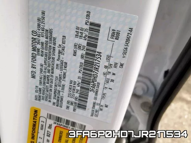 3FA6P0HD7JR217534 фото 2